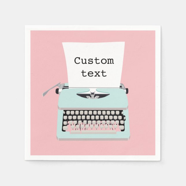 Vintagens återskrivare och papper utformning pappersservett (Framsidan)