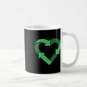 Vintagens Återvinna Logotyp Hjärtformade jorddagen Kaffemugg