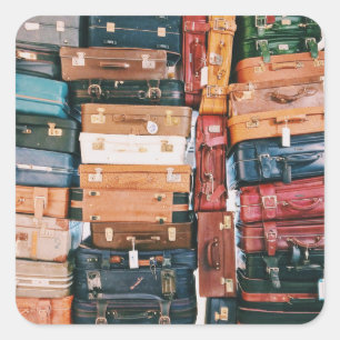 Vintagens bagage fyrkantigt klistermärke