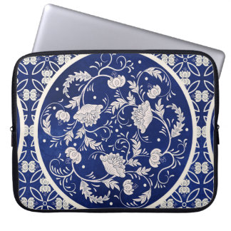 vintagens bakgrund. Snygg blommigt runt mönster Laptop Fodral