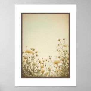 Vintagens bakgrundsblommor Poster Wall Art Art