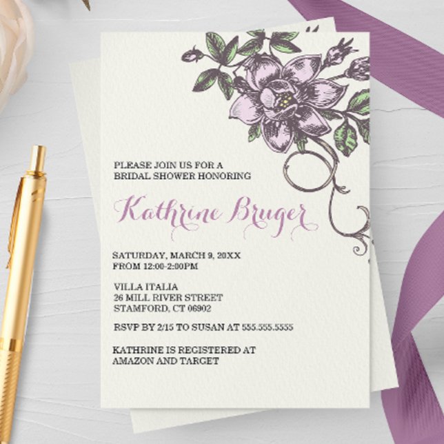 Vintagens biotaniska Möhippa Inbjudningar (Skapare uppladdad)