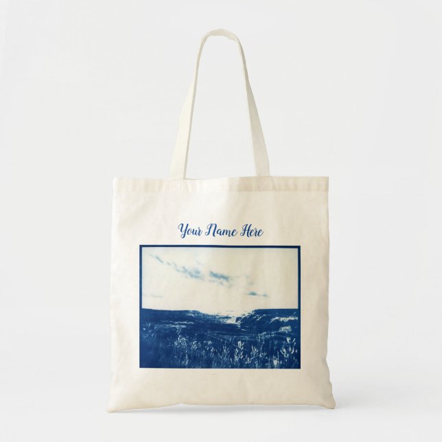 vintagens blå fotografi Tote Bag Tygkasse (Framsidan)