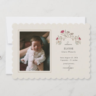 Vintagens Blommigt Ankomst Inbjudningar