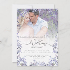 Vintagens Blommigt-årsdag Fotoinbjudan Inbjudningar