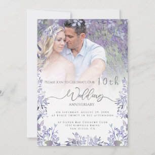 Vintagens Blommigt-årsdag Fotoinbjudan Inbjudningar