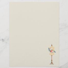 Vintagens Blommigt Brevhuvud