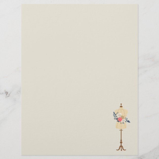 Vintagens Blommigt Brevhuvud (Framsida)