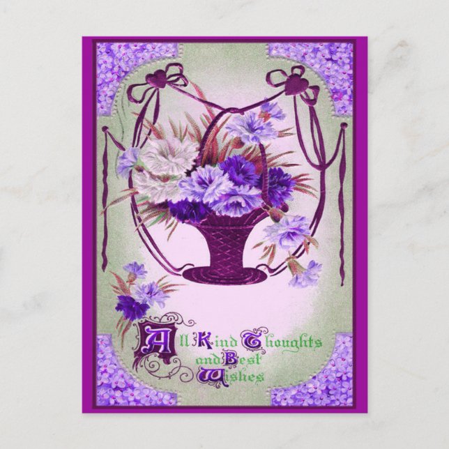 Vintagens Blommigt Brevkort Vykort (Framsida)