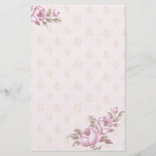 Vintagens Blommigt Brevpapper