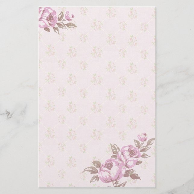 Vintagens Blommigt Brevpapper (Framsida)