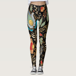 Vintagens Blommigt Doodle: Orientalutformning. Leggings
