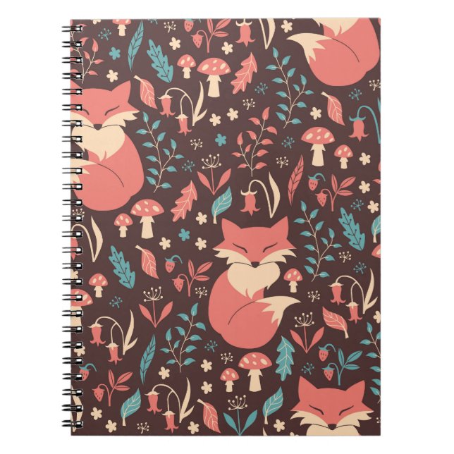 Vintagens Blommigt: Elegant Sömlös illustration Anteckningsbok (Framsidan)