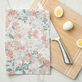 Vintagens Blommigt Flower Sömlös Mönster Kökshandduk