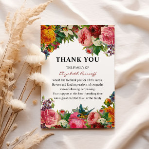 Vintagens Blommigt Funeral Tack Kort