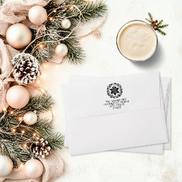 Vintagens Blommigt jul Självfärgande Stämpel