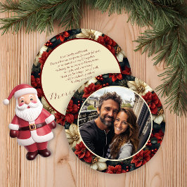 Vintagens Blommigt - Julkort, rund Julkort