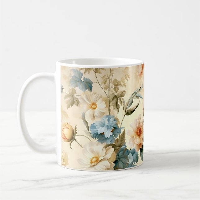 Vintagens Blommigt Kaffemugg (Vänster)