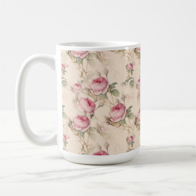 Vintagens Blommigt Kaffemugg (Vänster)