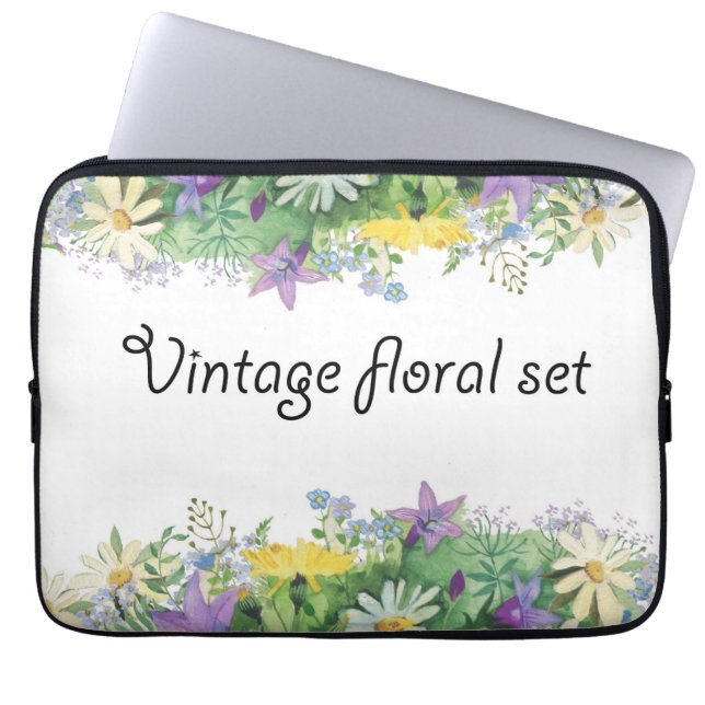 Vintagens blommigt laptop fodral (Framsidan)