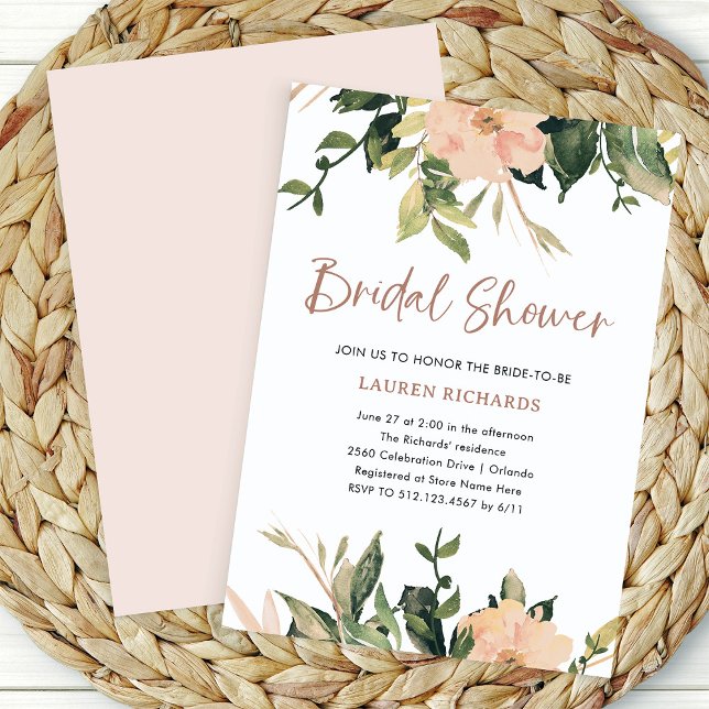 Vintagens Blommigt | Möhippa av Elegant Inbjudningar (An elegant floral bridal shower invitation)