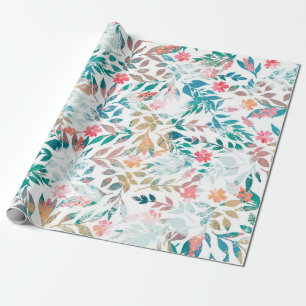 Vintagens blommigt och utmålning av färgtonsmode presentpapper