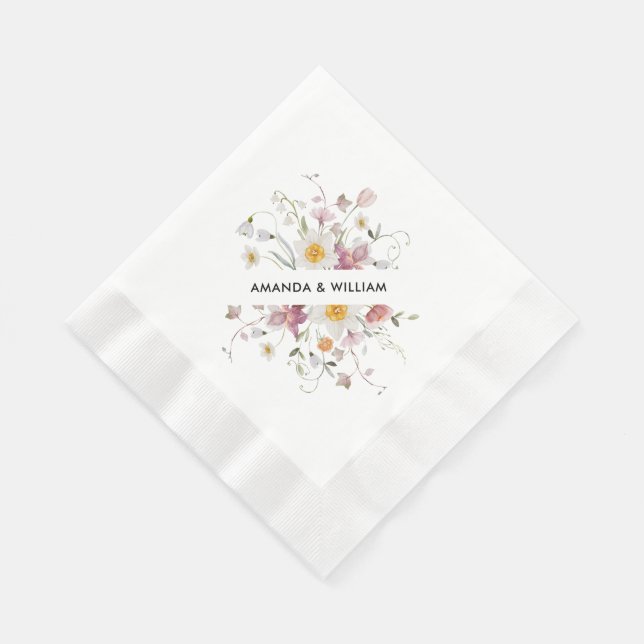 Vintagens Blommigt Pappersservett (Hörn)