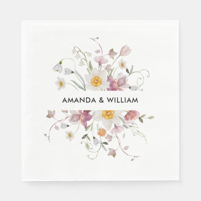 Vintagens Blommigt Pappersservett (Framsidan)