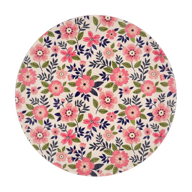 Vintagens blommigt, rosa blommor. (Framsidan)