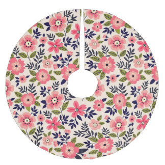 Vintagens blommigt, rosa blommor. julgransmatta borstad polyester