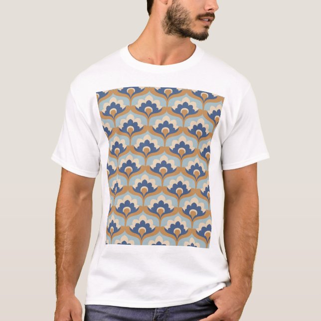 Vintagens Blommigt Sömlös design. T Shirt (Framsida)