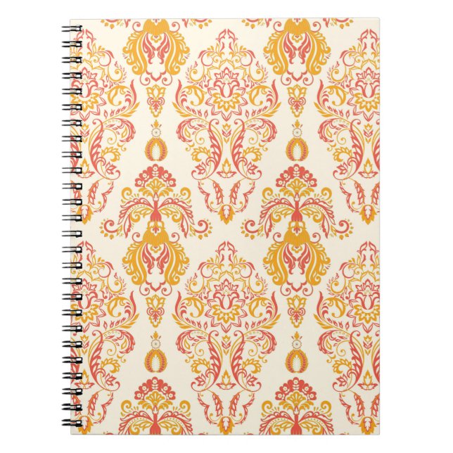 Vintagens blommigt sömlös Patten. Classic Baroque  Anteckningsbok (Framsidan)