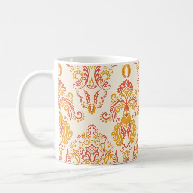 Vintagens blommigt sömlös Patten. Classic Baroque  Kaffemugg (Vänster)