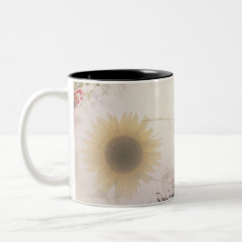 Vintagens Blommigt Två-Tonad Mugg