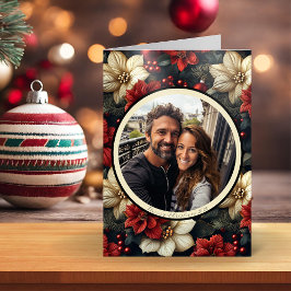 Vintagens Blommigt - Vikt julkort Helgkort