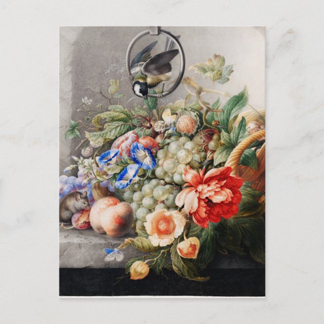 Vintagens Blommigt Vykort (Framsida)