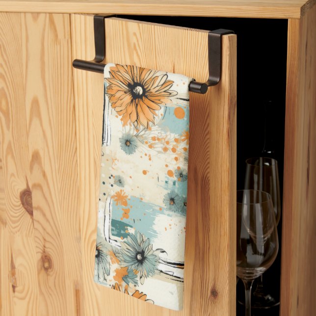 Vintagens Blommönster (3) Kökshandduk (Thirds Fold)