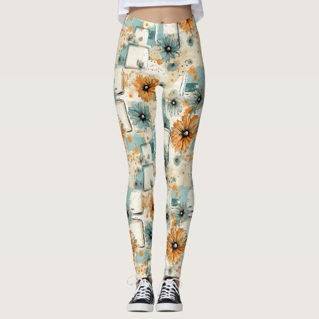 Vintagens Blommönster (3) Leggings (Framsida)