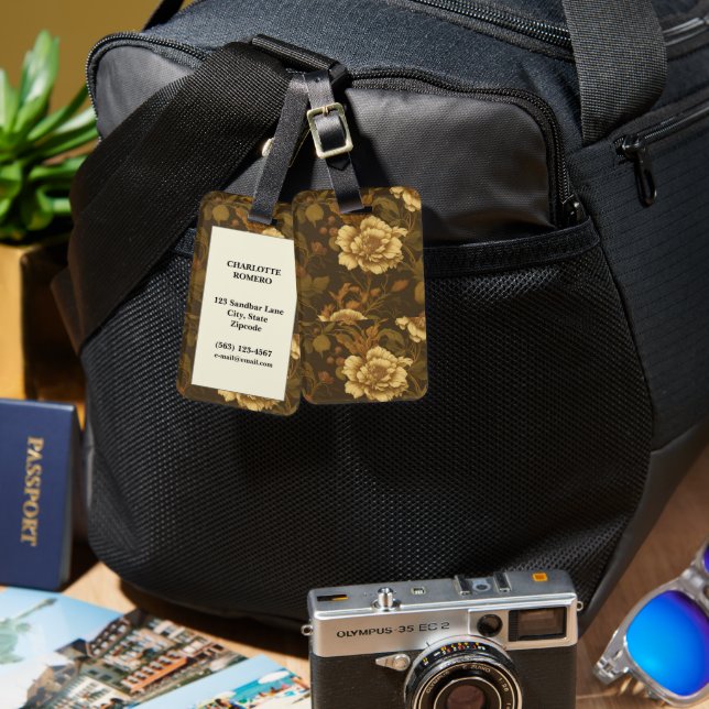 Vintagens Blommönster (7) Bagagebricka (Fram & Baksida)