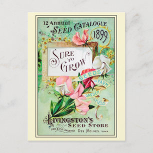 Vintagens blomningskatalog vykort