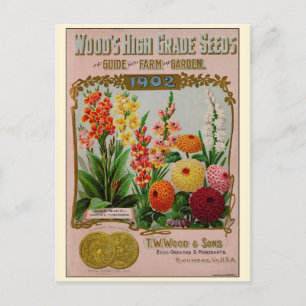 Vintagens blomningskatalog vykort