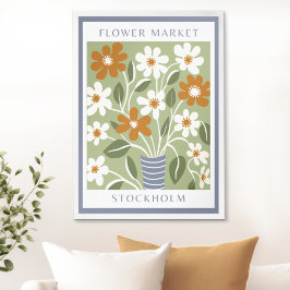 Vintagens blomstermarknad poster