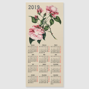 vintagens botaniska utskrift 2019-kalender