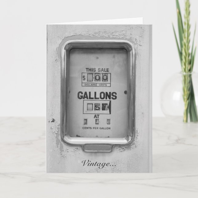 Vintagens bränslepump/Bowser-uppringning - gratula Kort (Framsida)