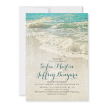 Vintagens bröllopsinbjudningar på stranden