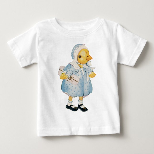 Vintagens Chick i en klänning Tee Shirt (Framsida)