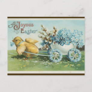 Vintagens Chick med Hjul Påsk Vykort