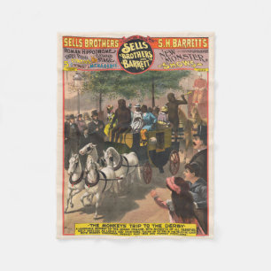 Vintagens cirkus Poster en monostyrd coach Fleecefilt