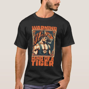 Vintagens cirkussinne hos en tiger stark muskelman t shirt