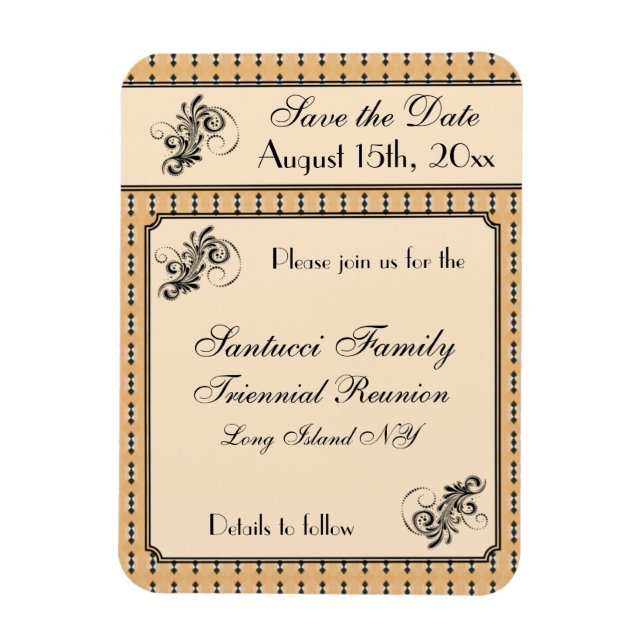 Vintagens design - återförening, händelse, Party S Magnet (Vertikal)